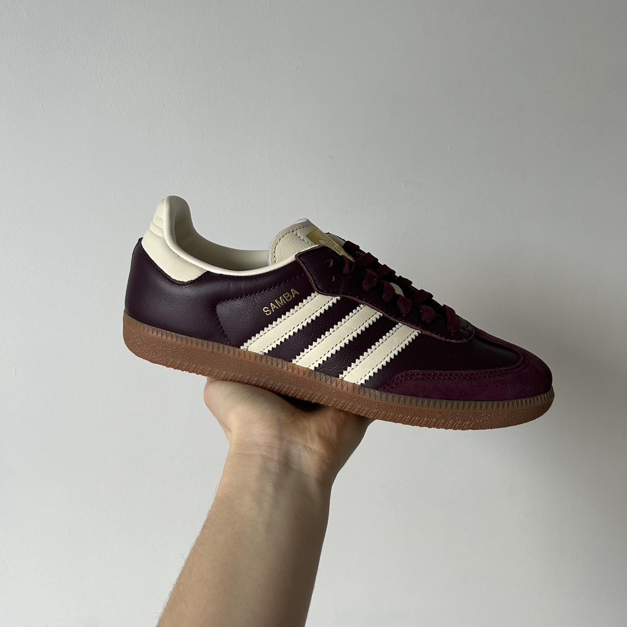 Adidas samba burgundy / maroon gold UK 6 women’s... - Depop