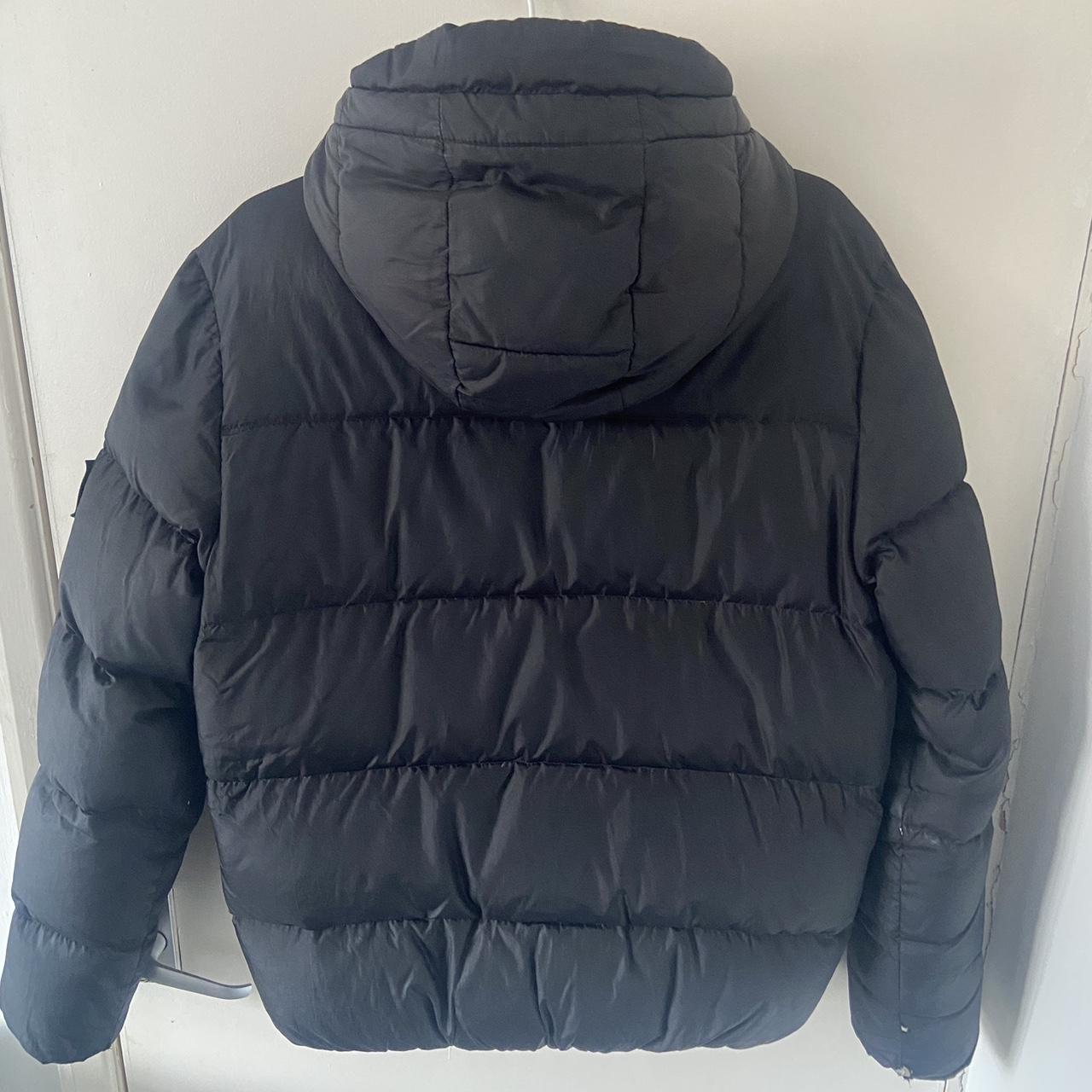 Calvin Klein black hooded puffer jacket Selling... - Depop