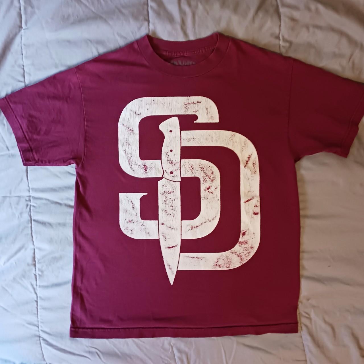 deadview "stab diego" SD knife shirt maroon/red... Depop