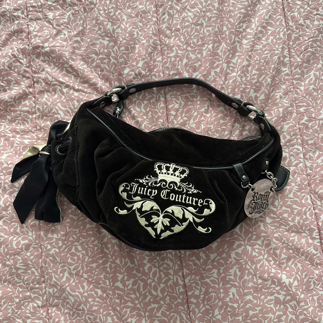 JUICY COUTURE Leather Velvet purse satchel bowler medical bag BROWN PI –  Psychotic Leopard