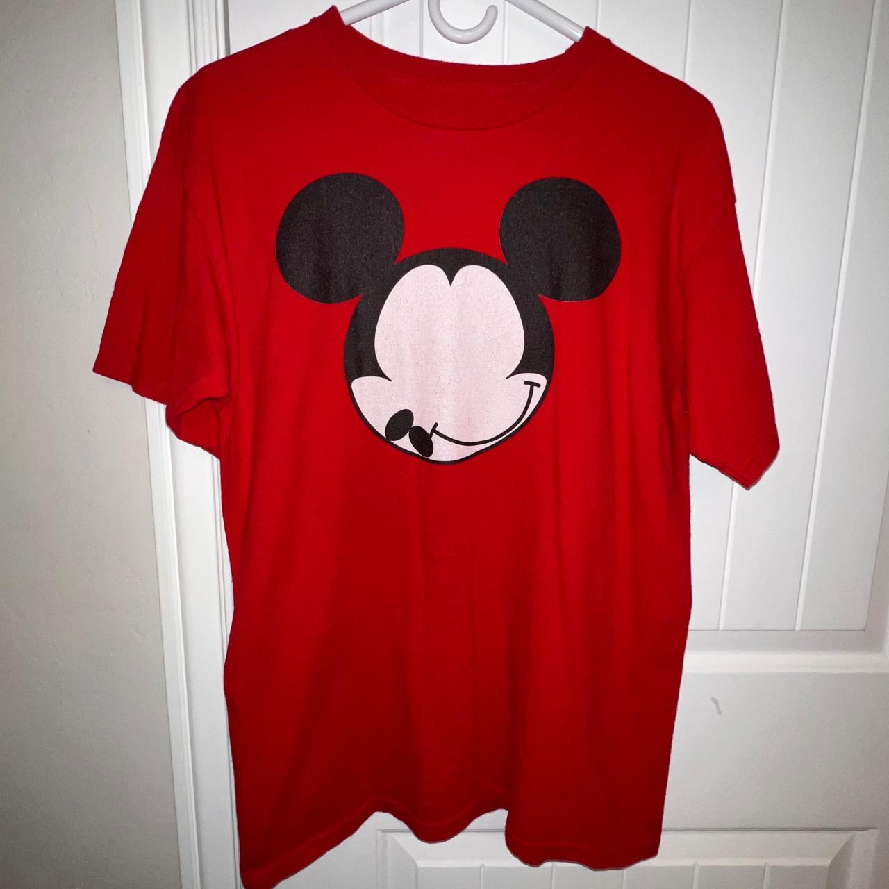 mens red mickey mouse shirt