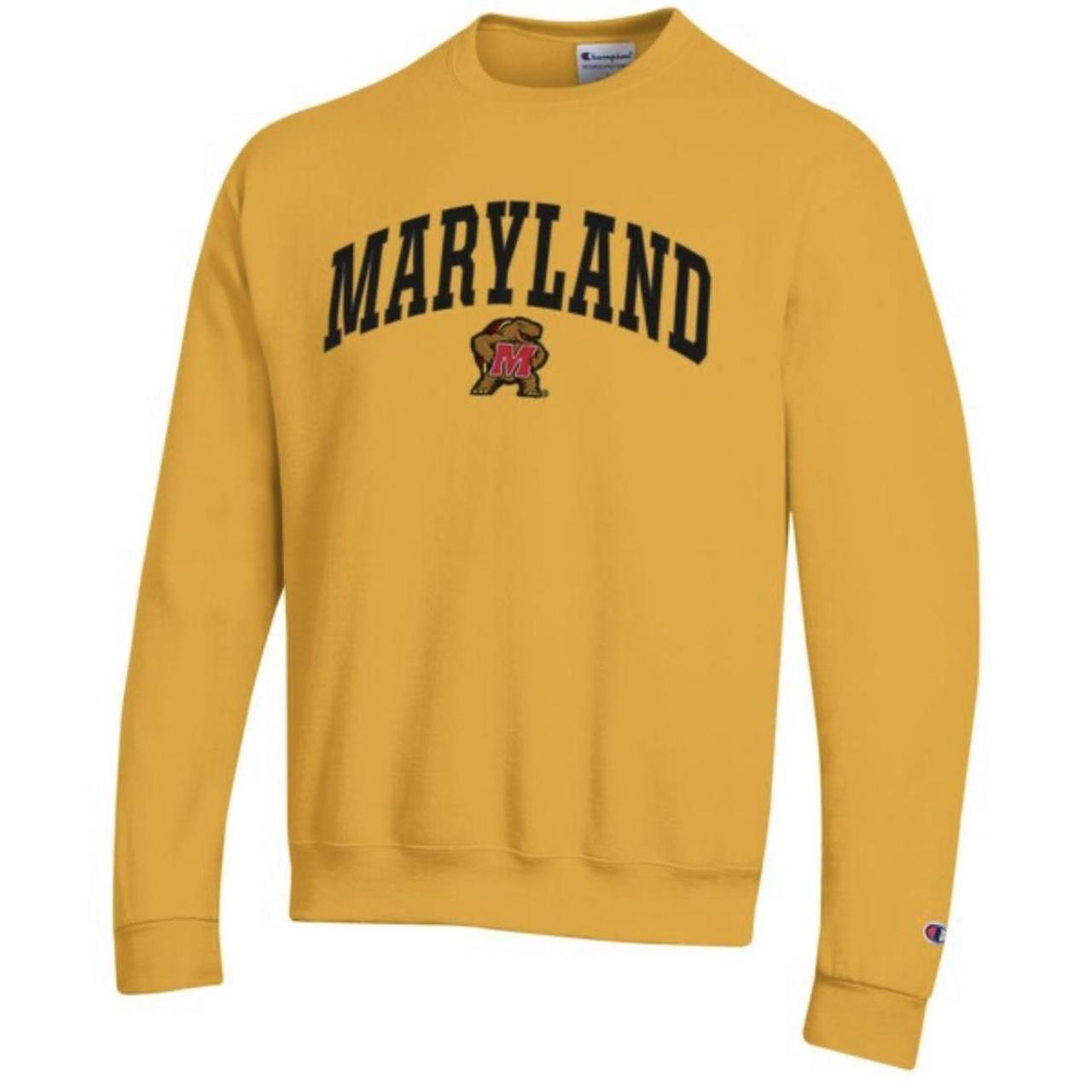 Yellow University of Maryland crew neck... Depop