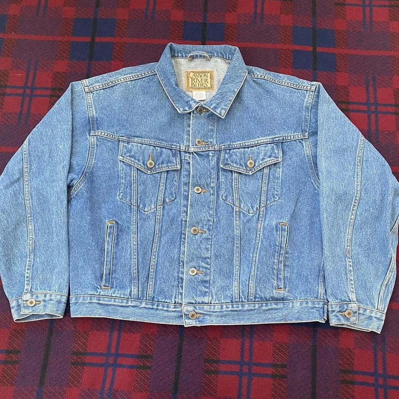 Canyon River Blues 1990s Vintage Men’s Trucker Denim... - Depop