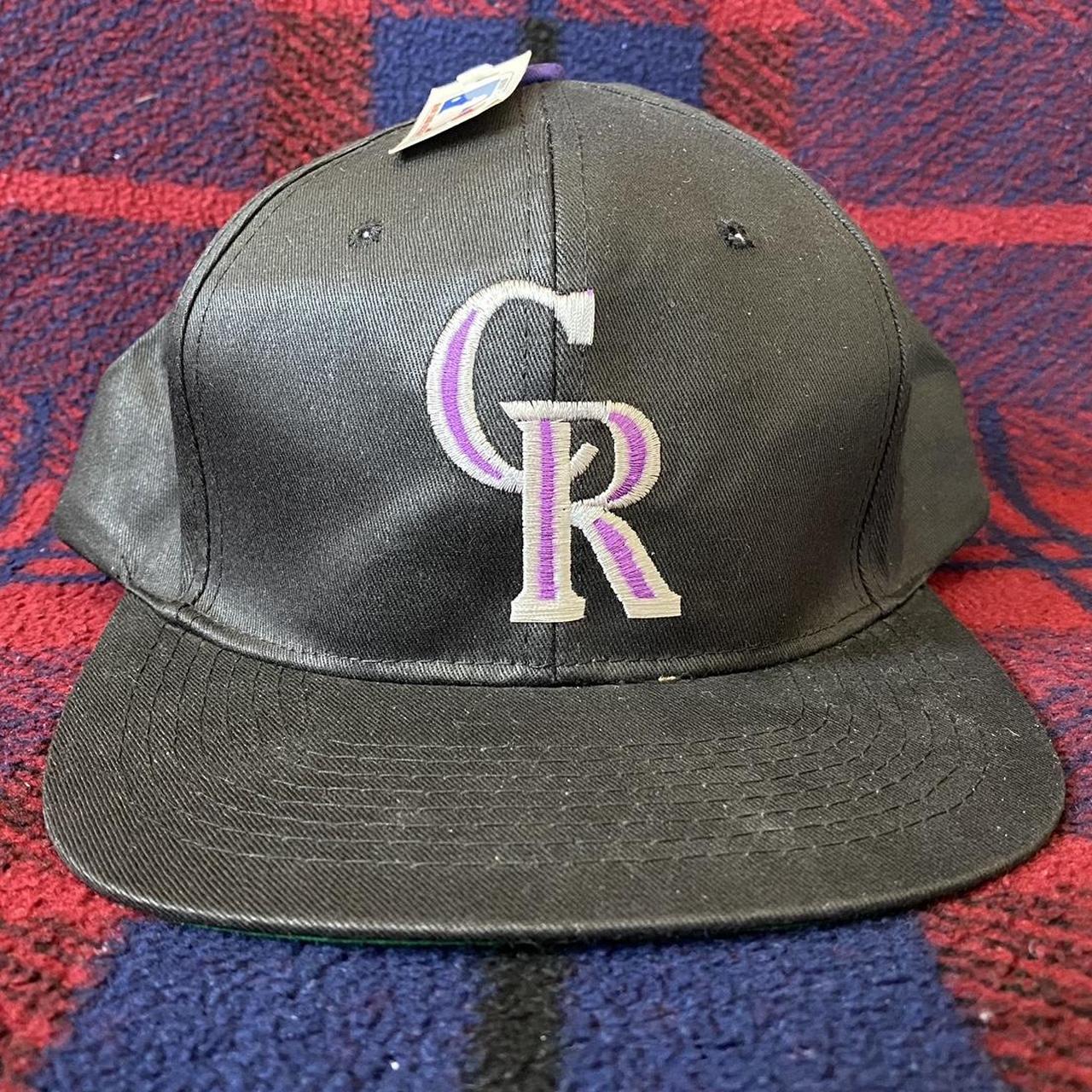 VTG Colorado Rockies Hat Mens One Size Black Purple Green Snapback