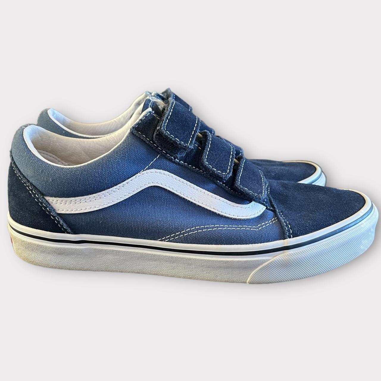 Men s Navy Velcro Old Skool Vans Size 8.5. Depop