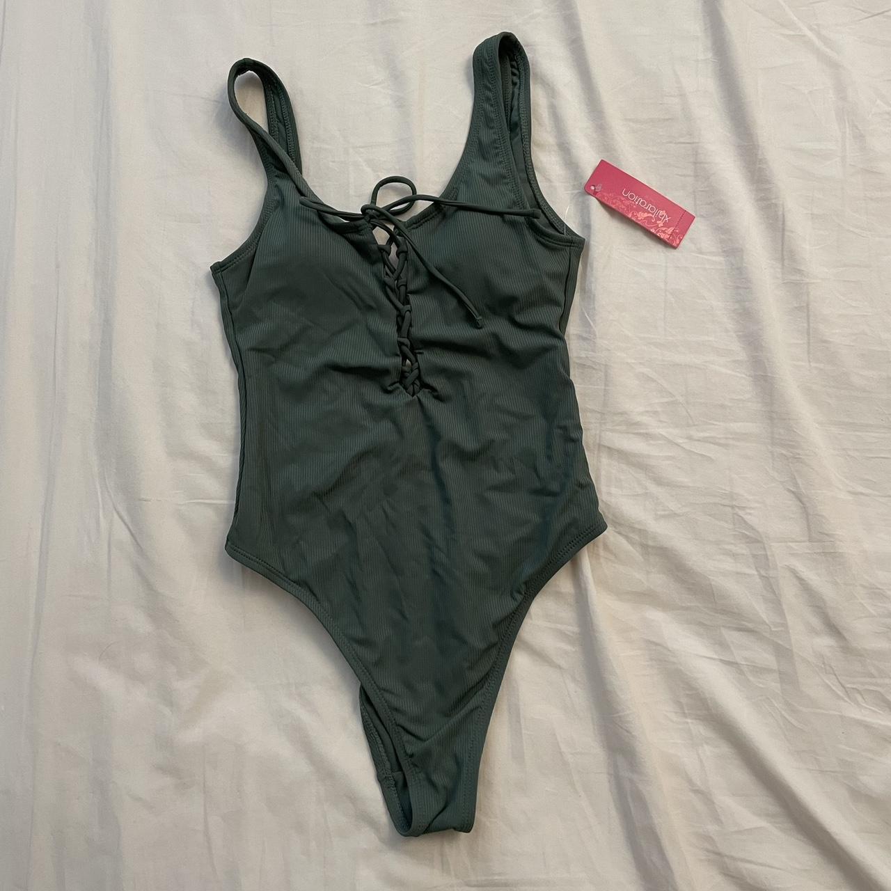 Xhilaration Women's Green Swimsuit-one-piece | Depop