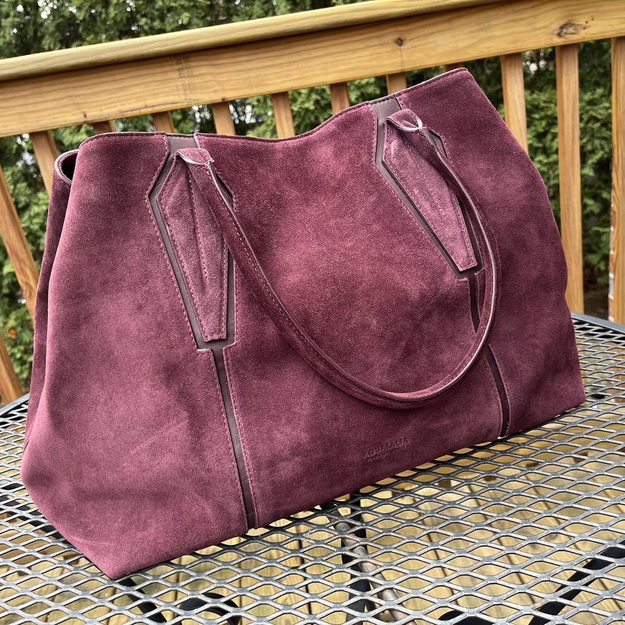 Aquatalia burgundy suede shoulder bag X Large Depop