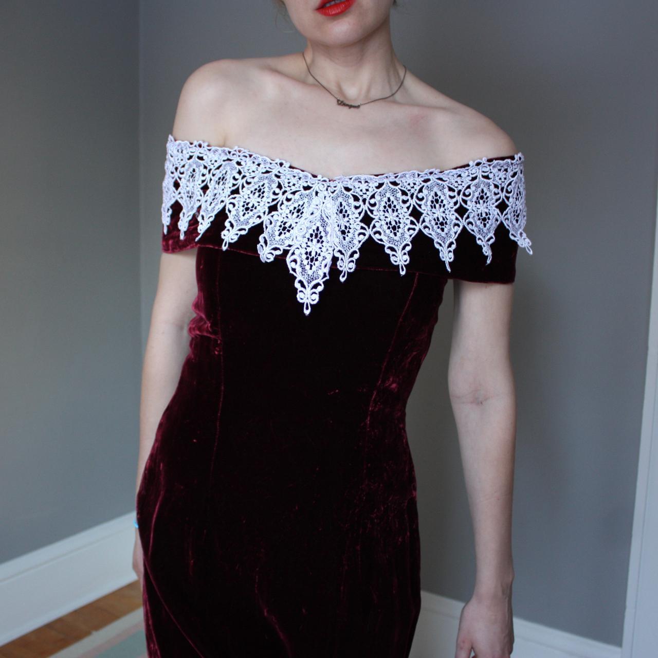 Vintage Off-Shoulder Velvet Gown 📞 Maleficent... - Depop