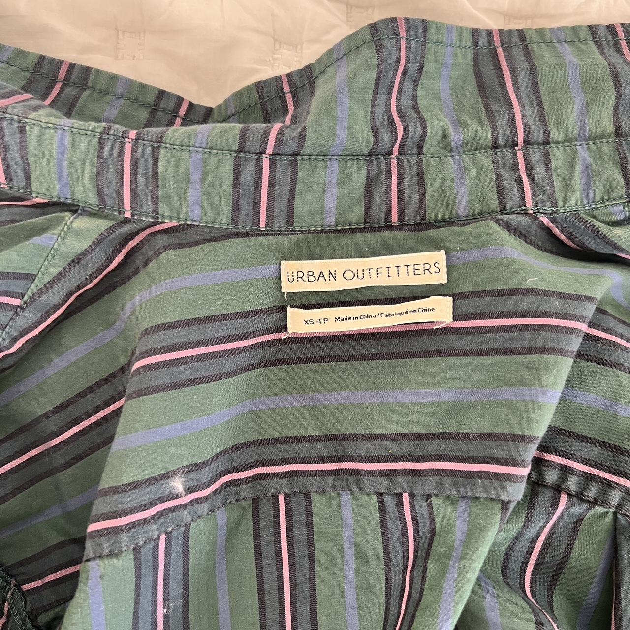 Urban Outfitters Women's Green and Pink Coat Depop