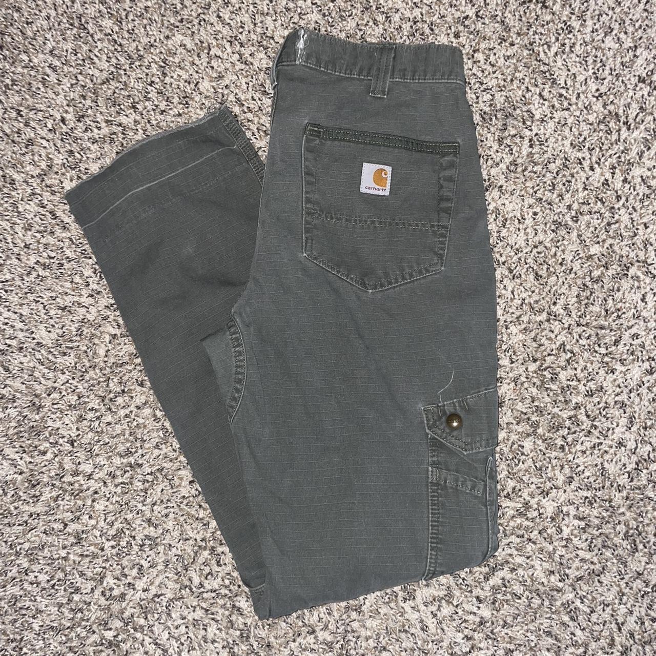 Grey Carhartt Cargo Pants 32x32 32x32in Inseam is... - Depop