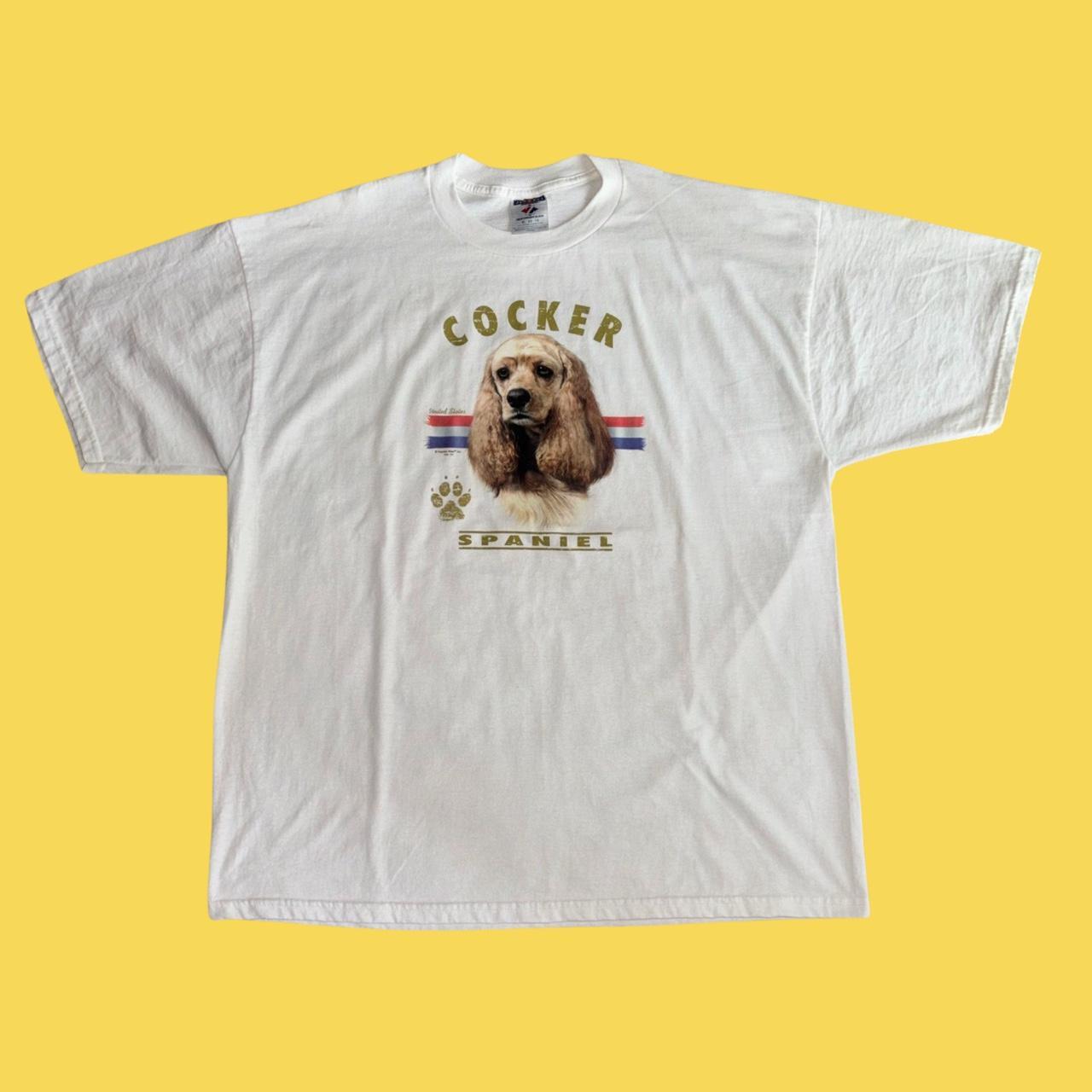 Vintage Cocker Spaniel Dog T-shirt Size... - Depop
