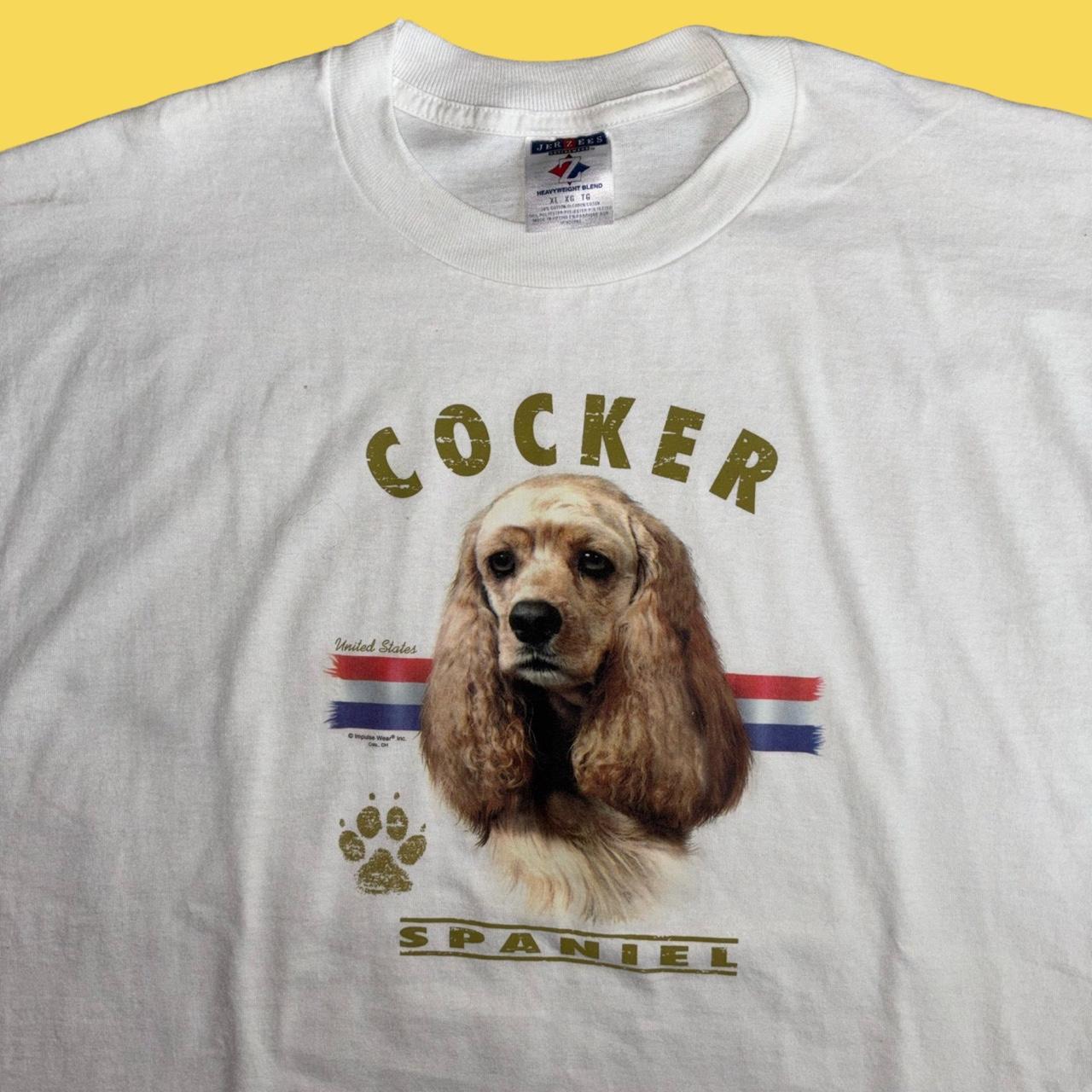 Vintage Cocker Spaniel Dog T-shirt Size... - Depop