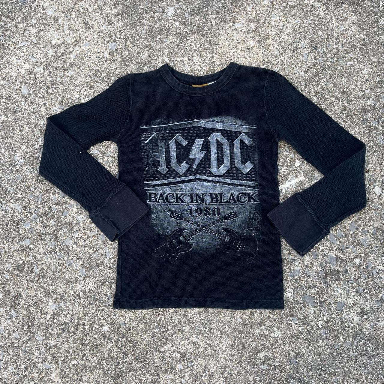 Y2K AC/DC Black Thermal Rockware Size Small Bundle... - Depop