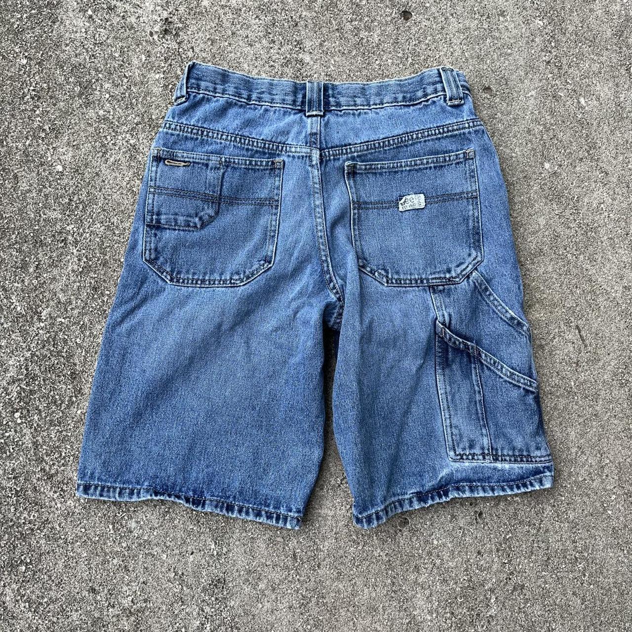 Vintage Womans Lee Denim Jean Shorts Mid Length... - Depop