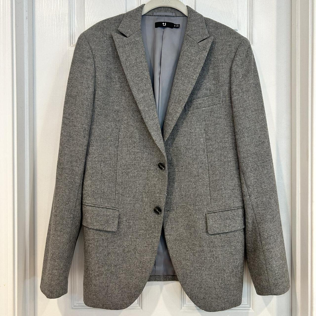 Jil Sander X Uniqlo +J Gray Wool Blazer Depop