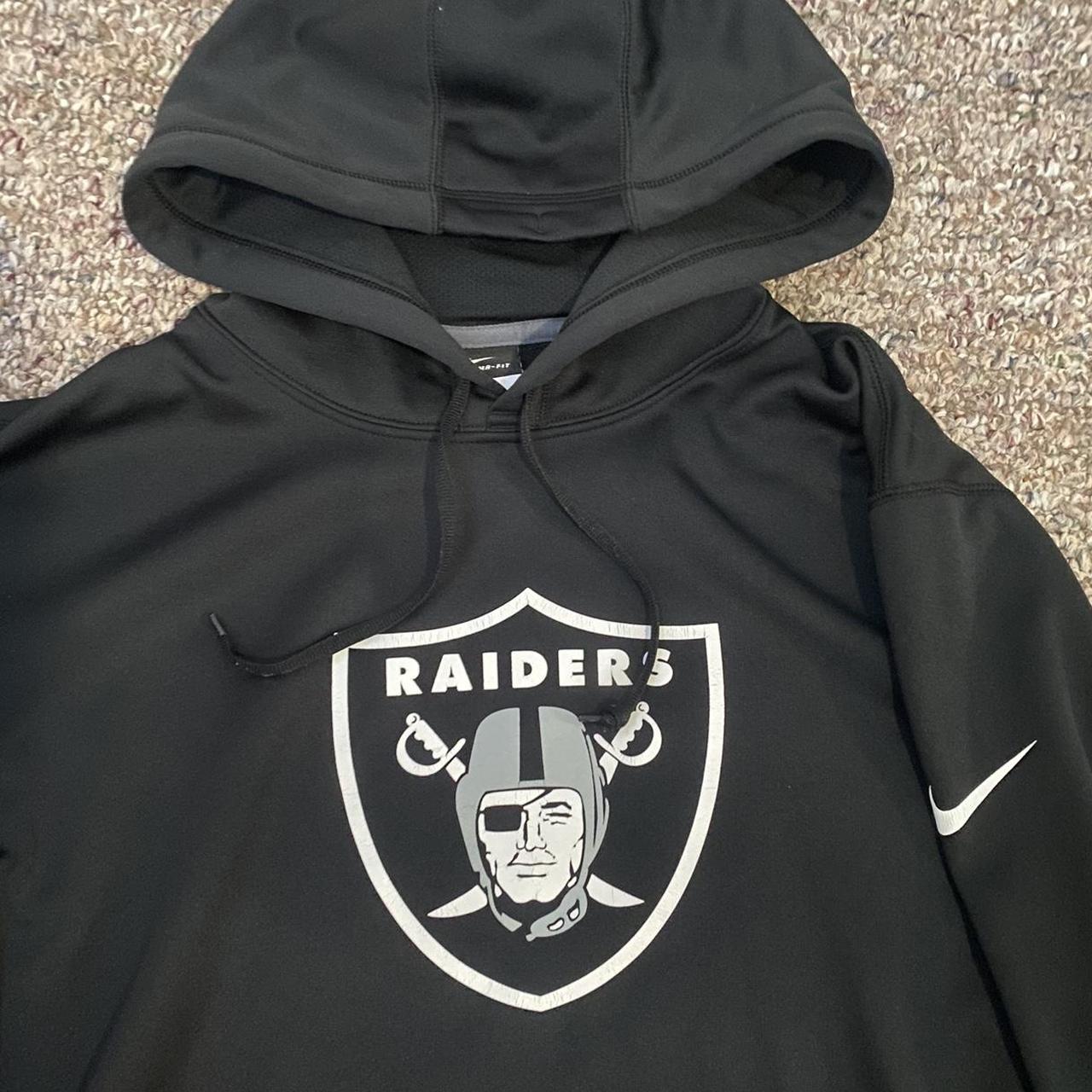 Nike Raiders hoodie in black with spell out logo. - Depop