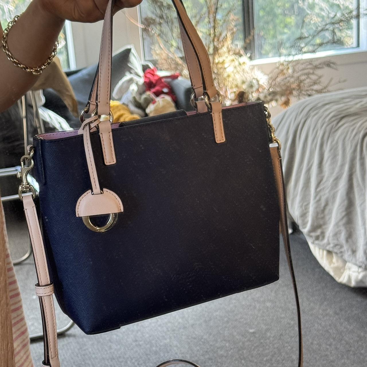 Authentic Oroton Estate Mini Tote Bag in Navy Lilac. Depop