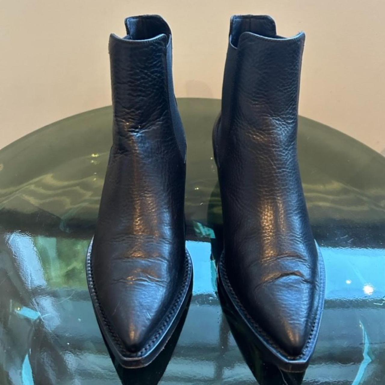 Saint Laurent Paris Black Leather Boots Size 38.5... - Depop