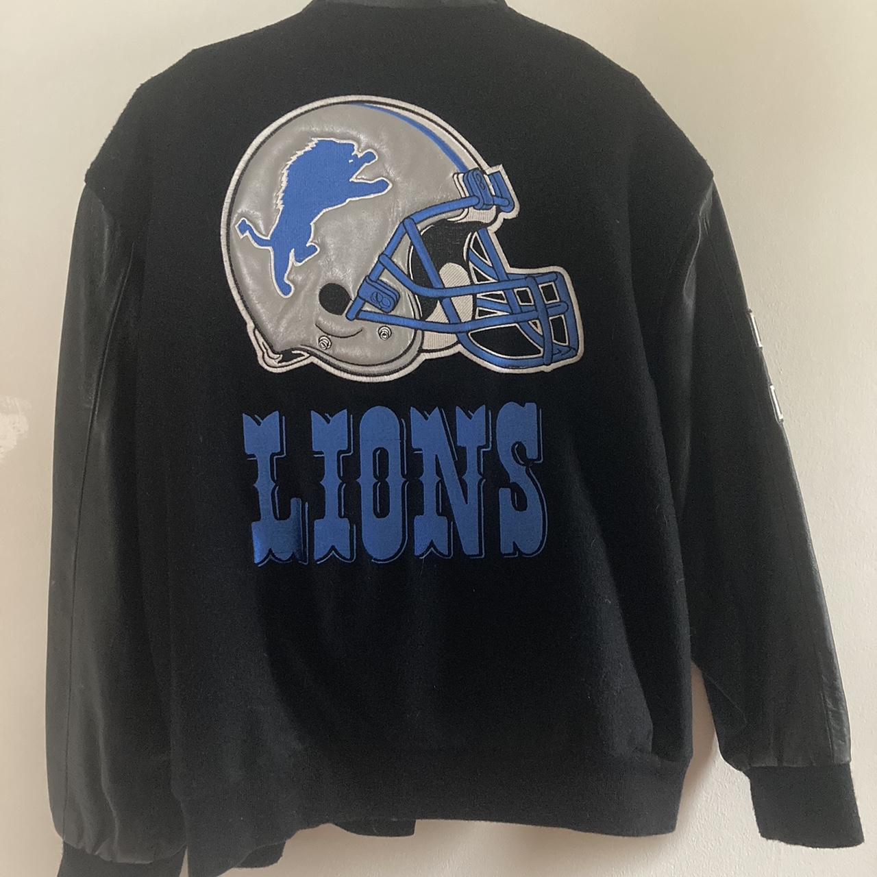 Vintage 90's Detroit Lions Varsity style jacket Size - Depop