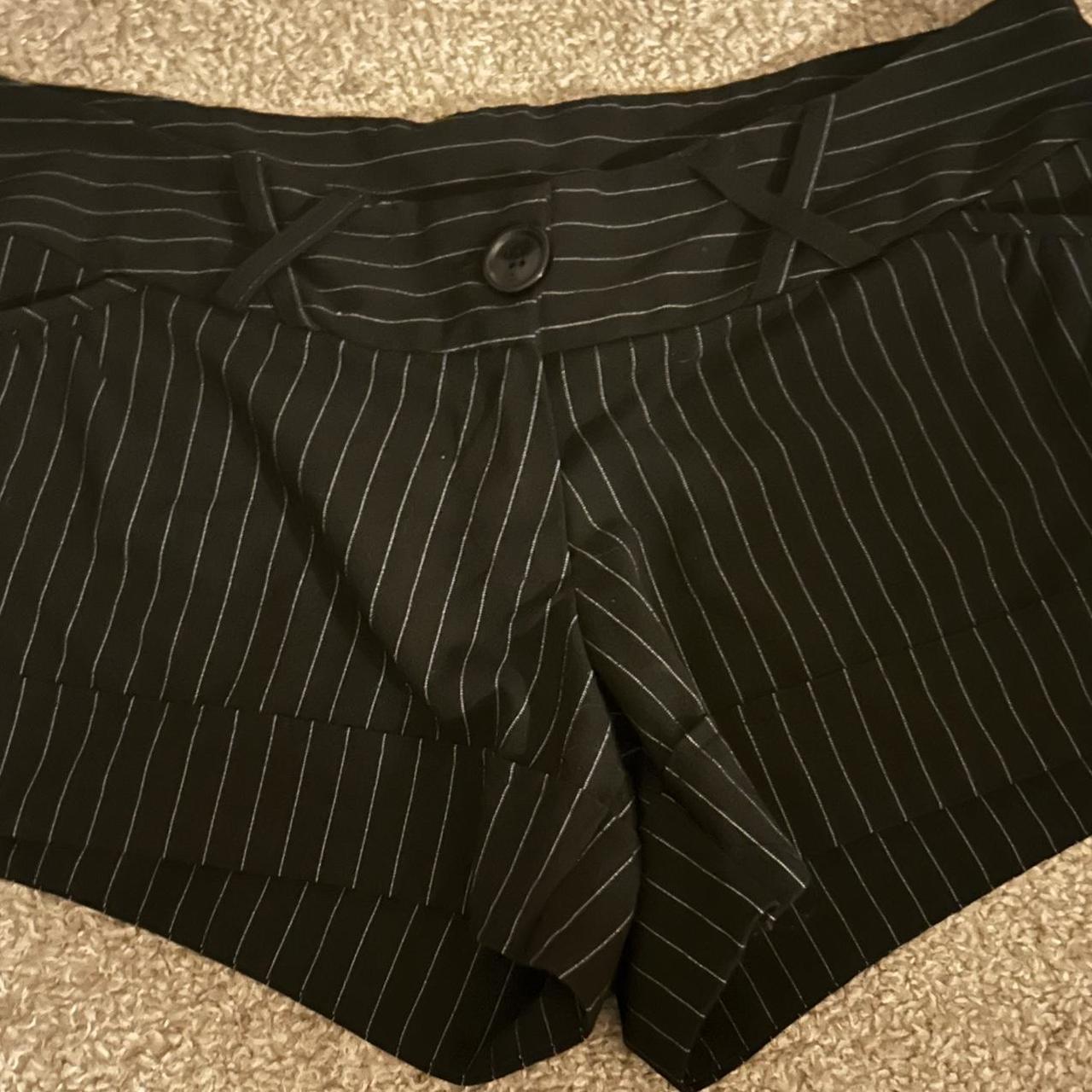 pinstriped wet seal shorts about a 16 inch waist no... - Depop