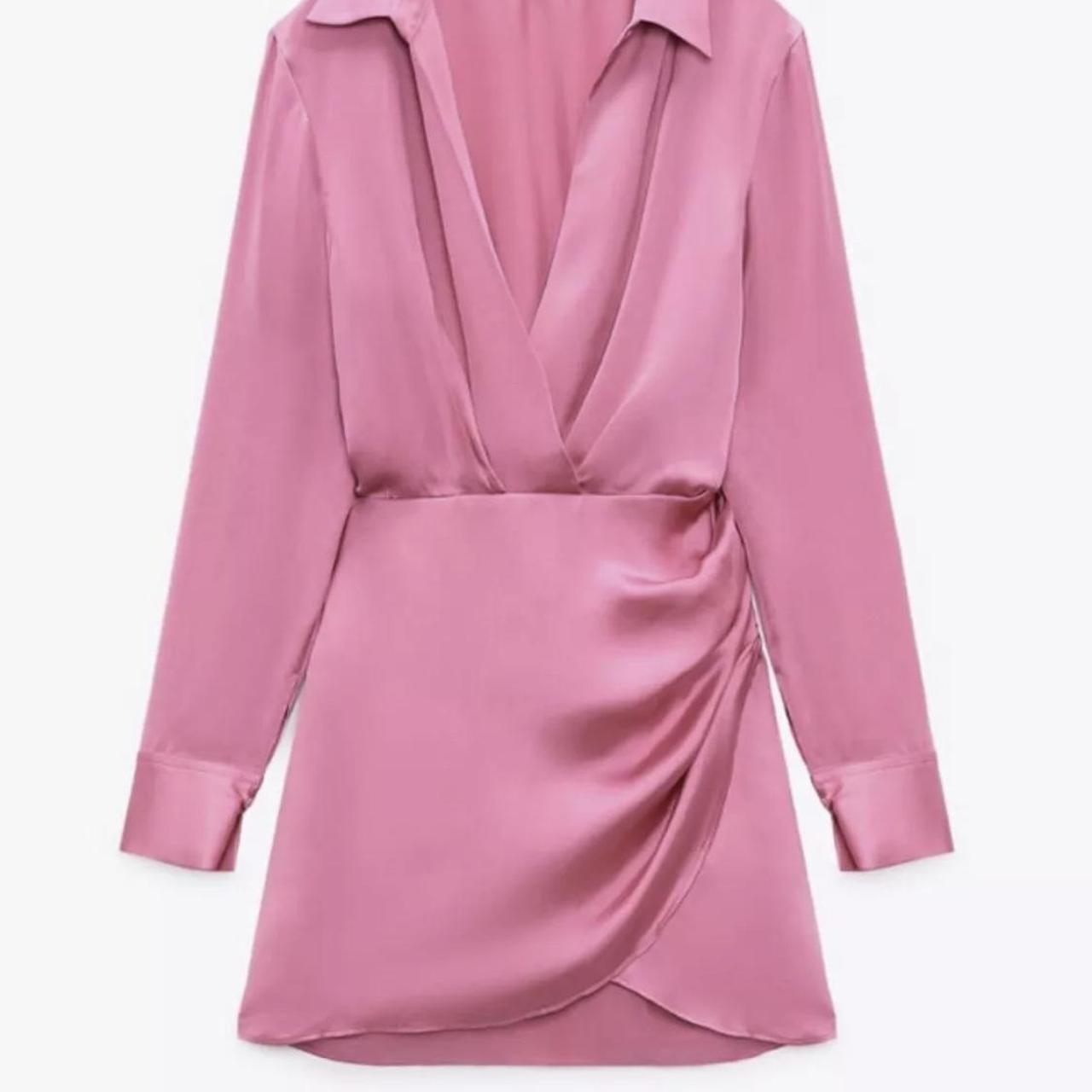 Zara pink satin shirt Brand new with Depop