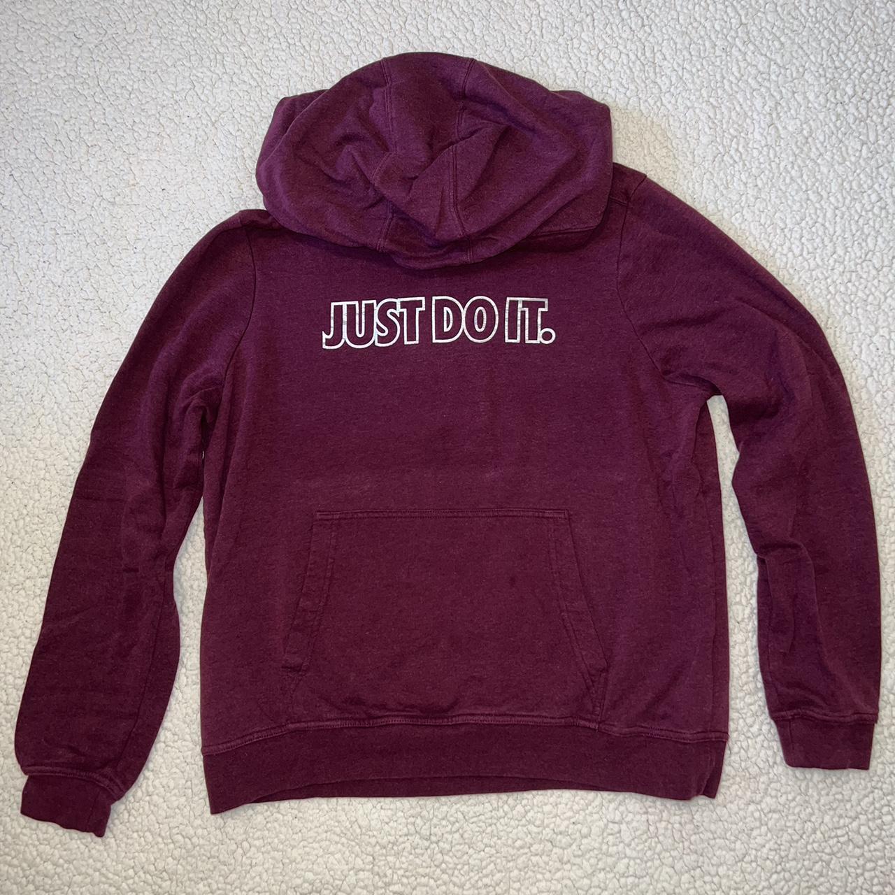 wine color nike hoodie