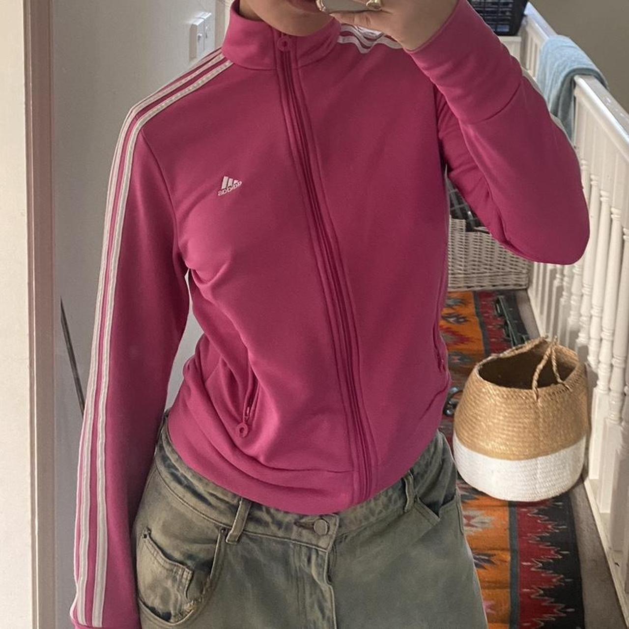 Adidas track top Pink zip up adidas Depop