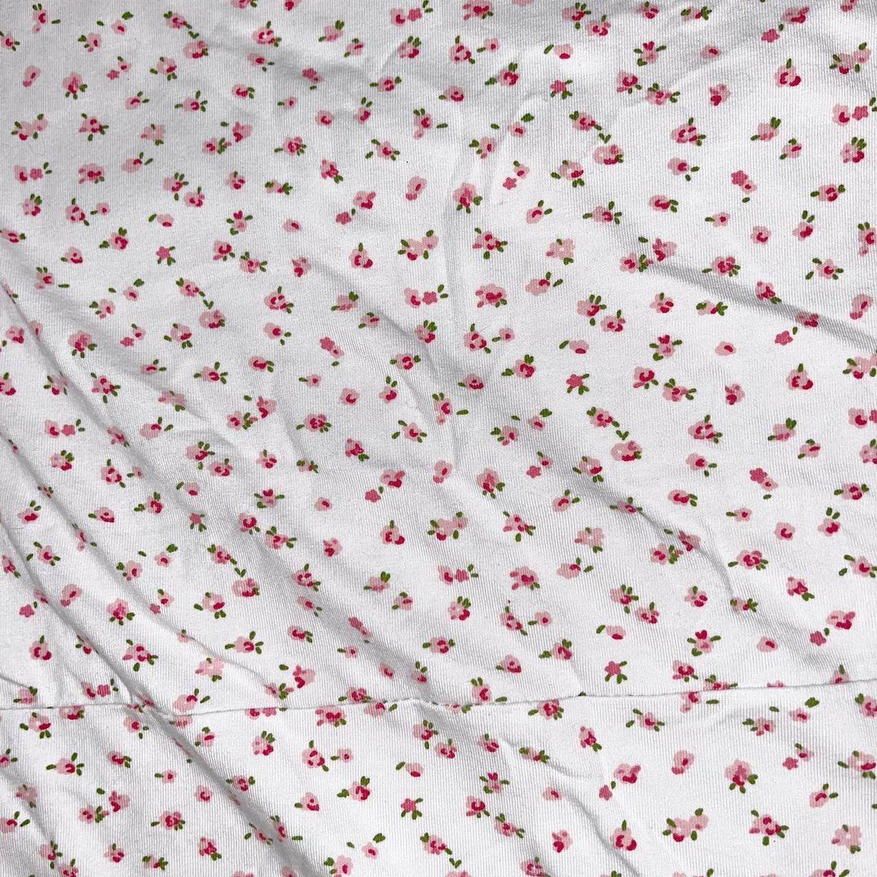 Brandy Melville White and pink floral mini dress... Depop