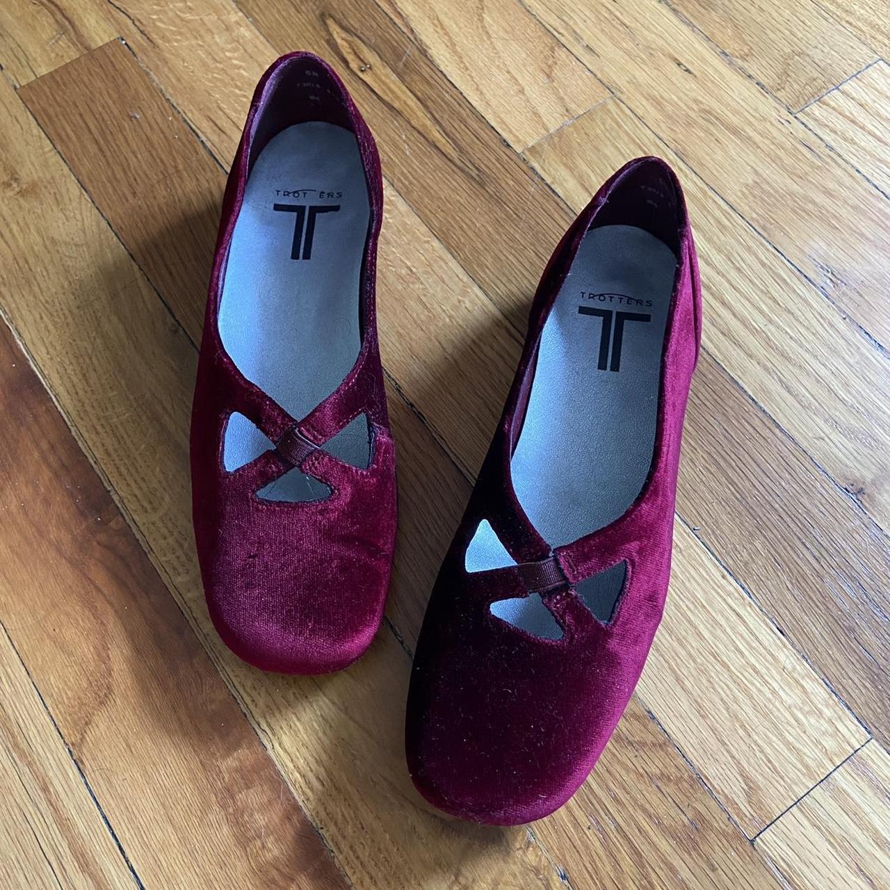 Trotter s Maggie criss cross flats. Red velvet. Depop