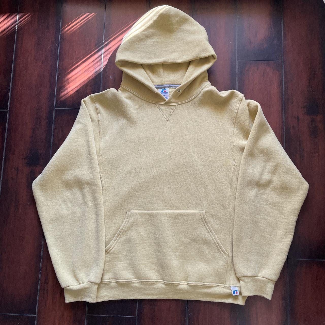 RUSSELL ATHLETIC • HOODIES Faded yellow Russell... - Depop