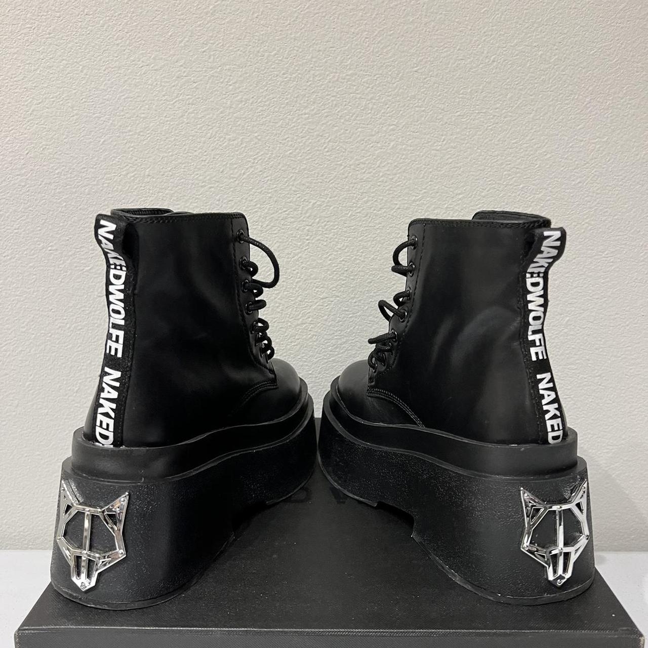 naked wolfe saturn black leather platform combat | Depop