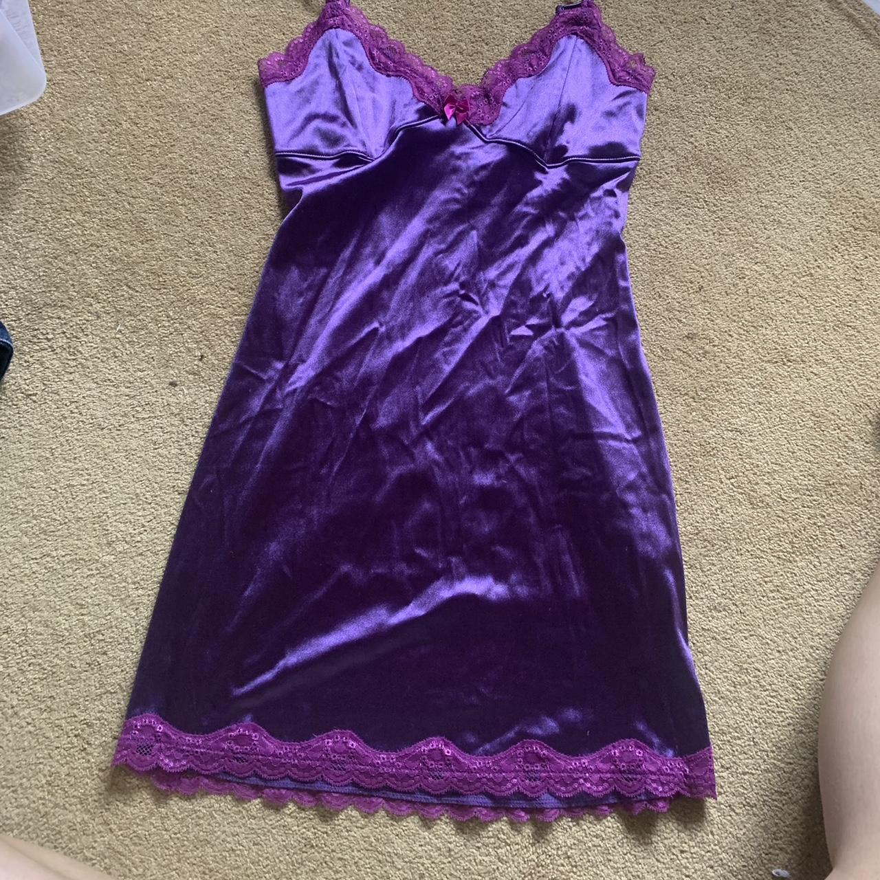 Urban outfitters purple satin lace fitted dress,... - Depop