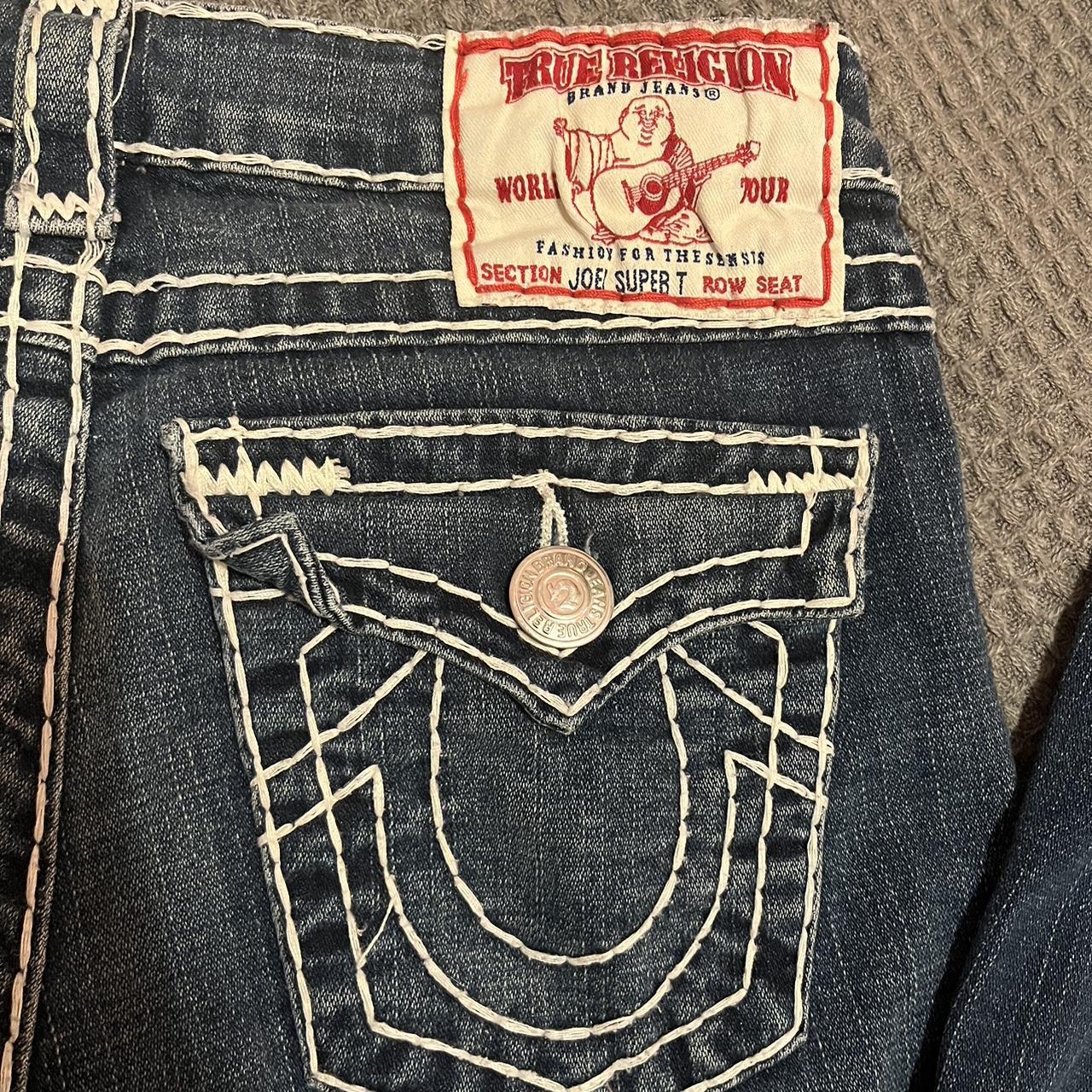 True Religion Joey Super T Thick contrast Stitch,... - Depop