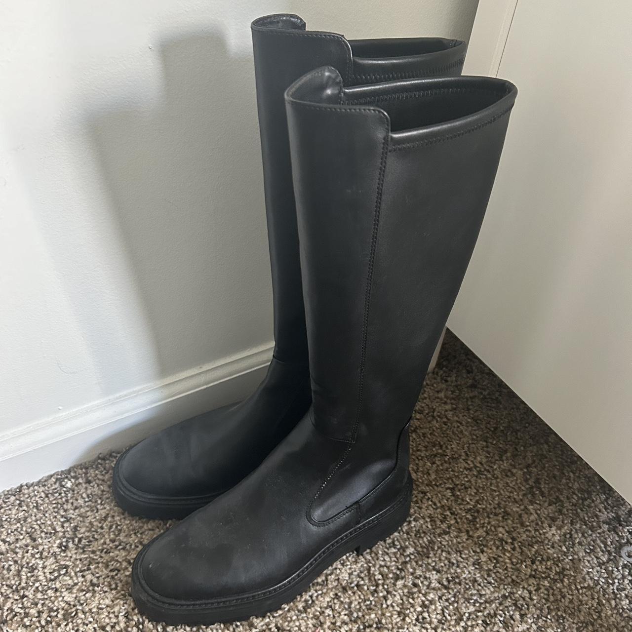 zara black boots womens