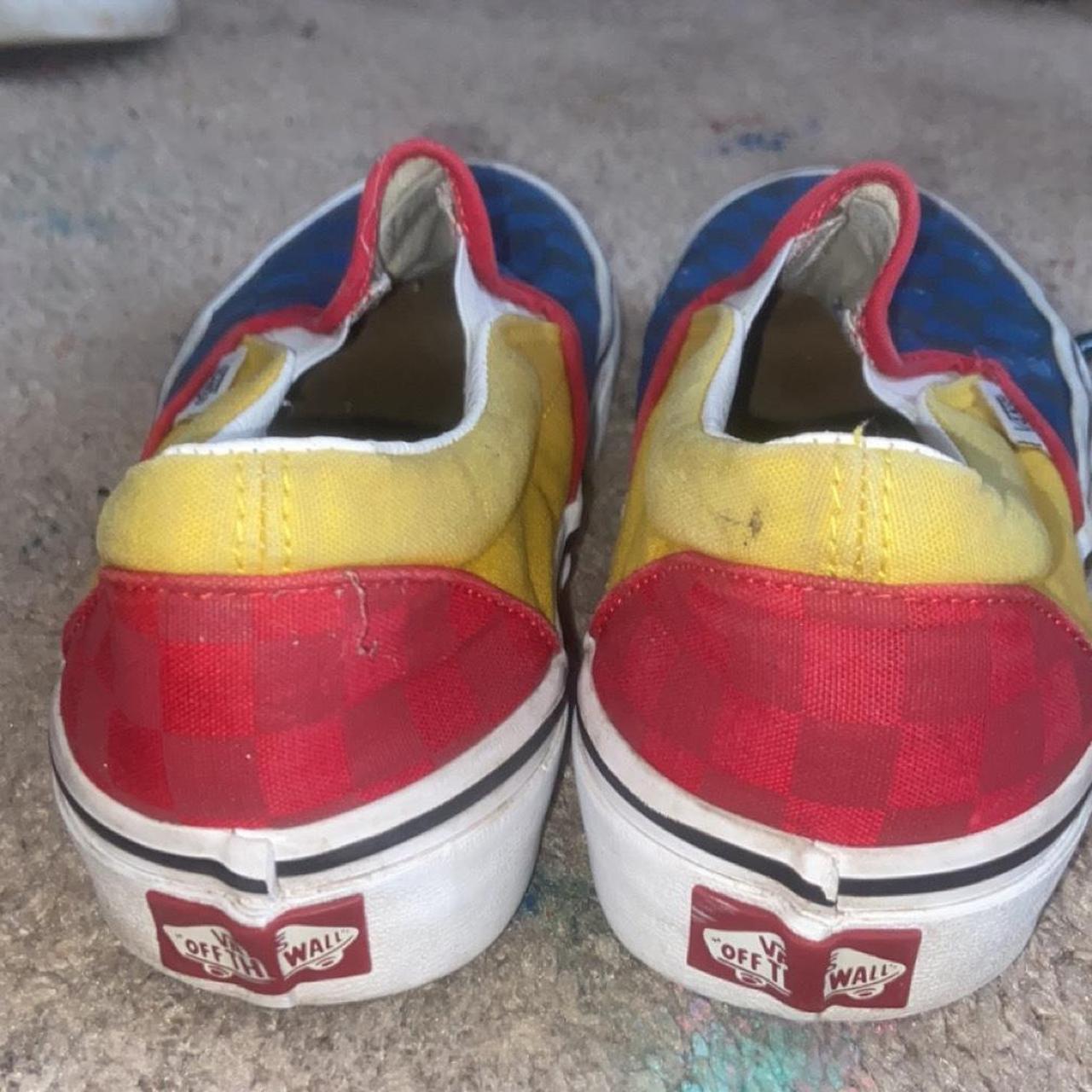 Blue red and yellow hotsell checkered vans