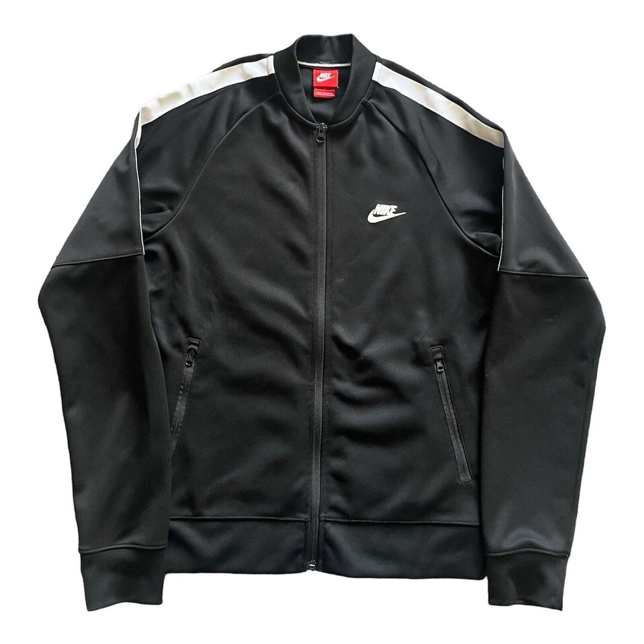 Nike Black White Full Zip store Track Jacket