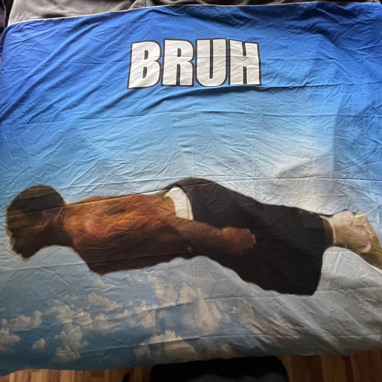 BRUH tapestry Blue sky, man flying, BRUH tapestry 60... - Depop