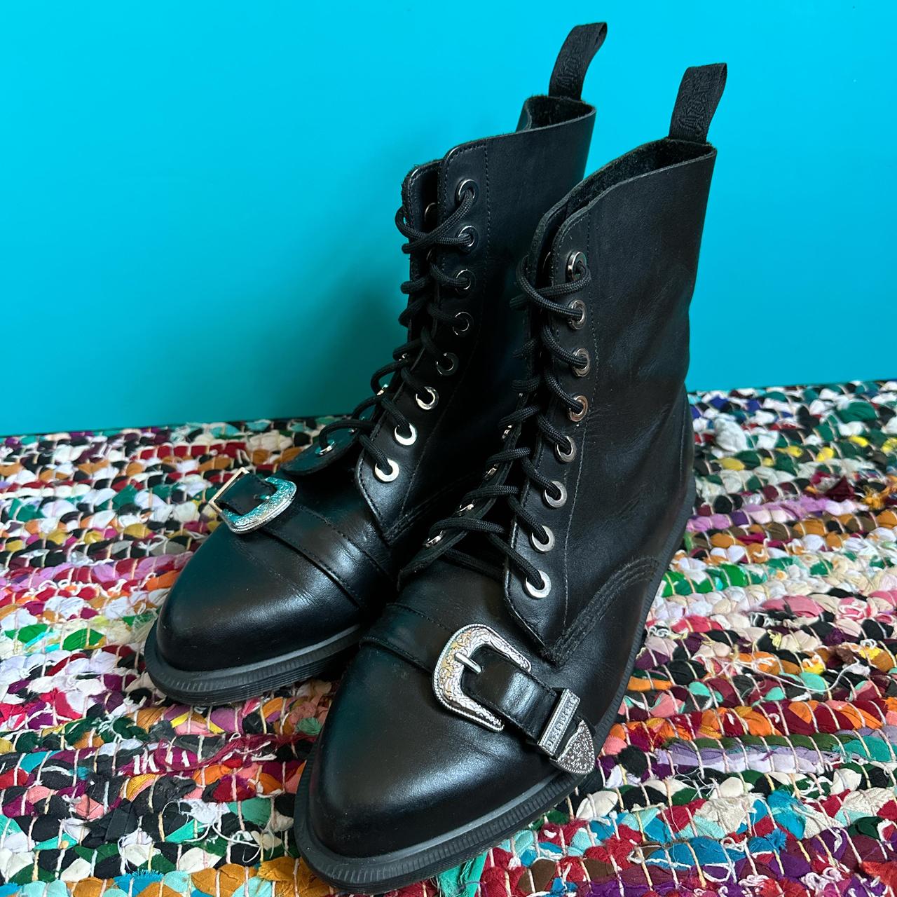 Vintage Dr Martens Black Ulima Almond Toe Boots. Depop