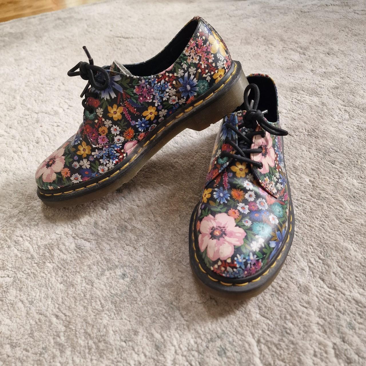 Floral Doc Martens Oxford shoes (loafers/brogues).... - Depop