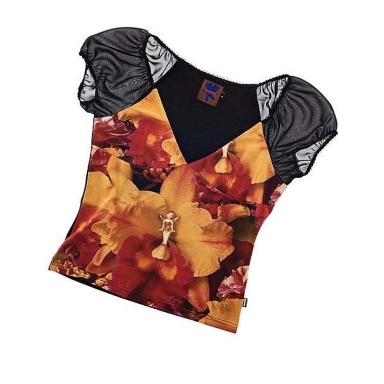 HEAVEN by Marc Jacobs Paradise Chiffon Capsleeve Top | Depop