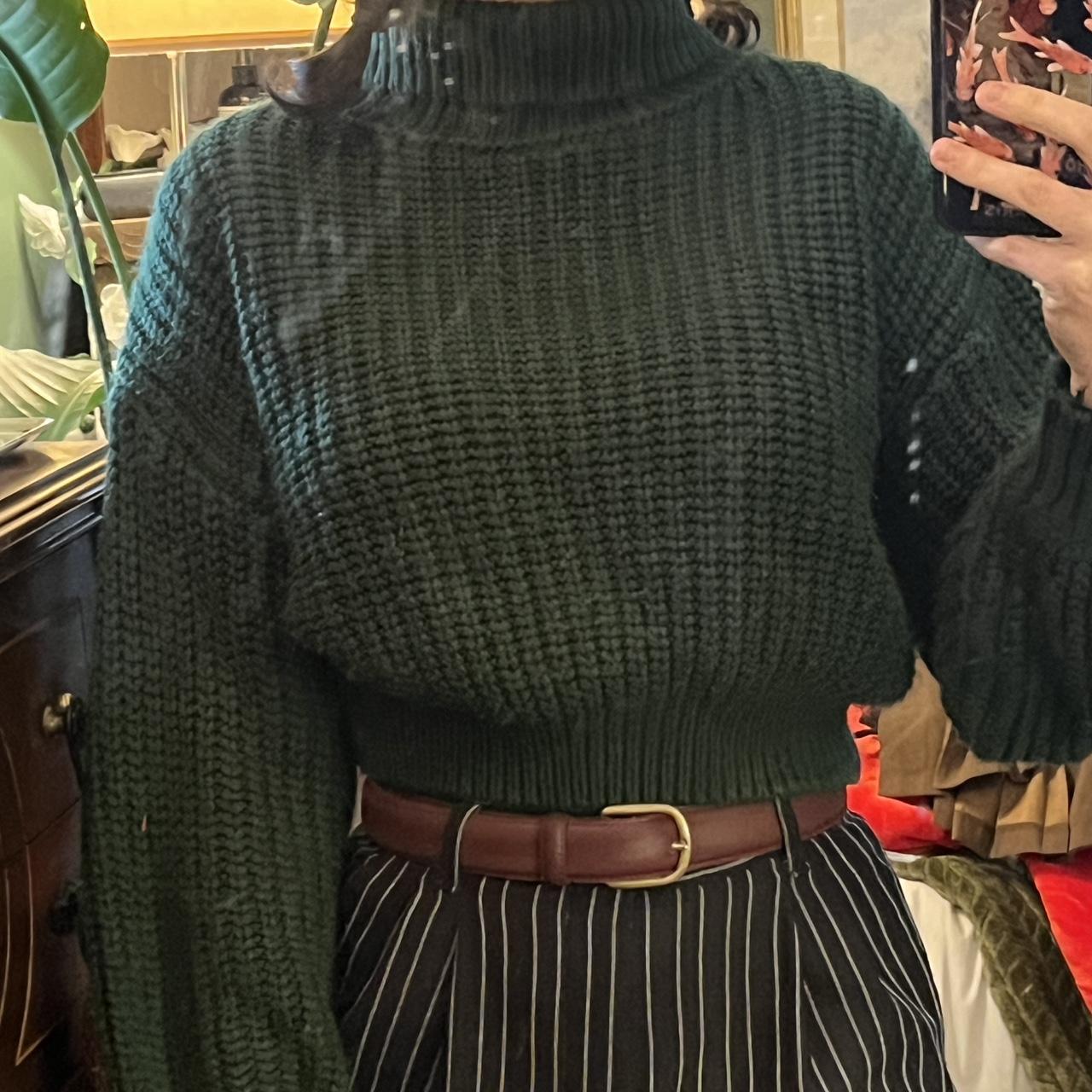 emerald green turtleneck sweater - Depop