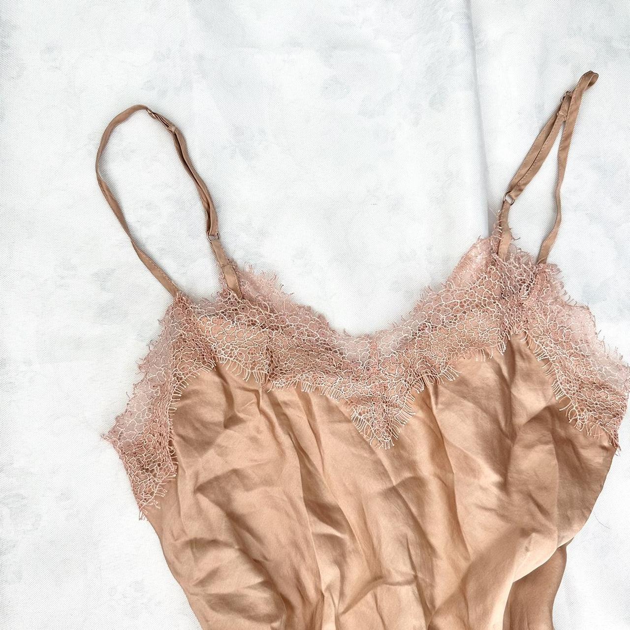 Primark Tan/peach Lace Mini Slip Dress Super cute... Depop