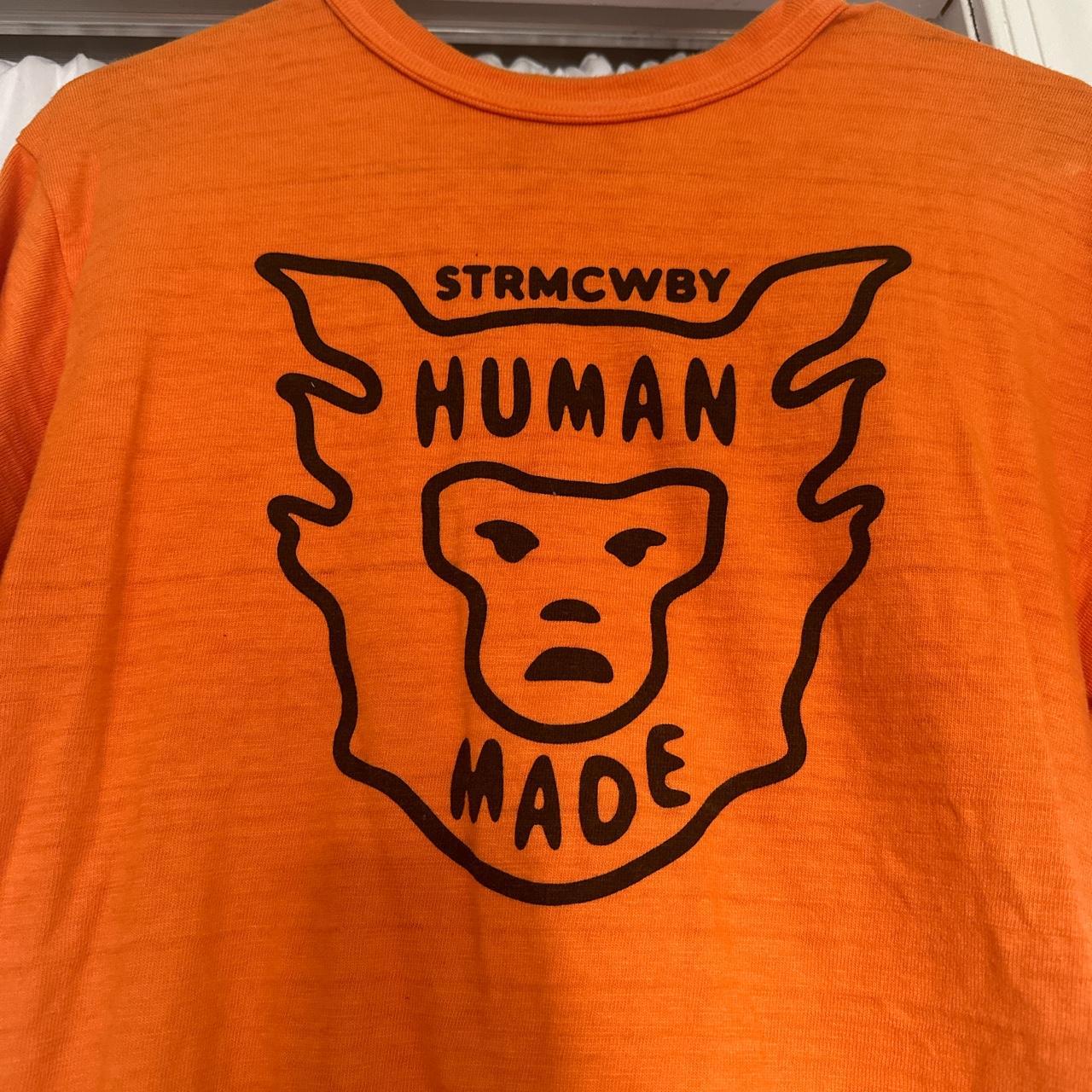 Human Made Men's Orange and Black T-shirt (2)
