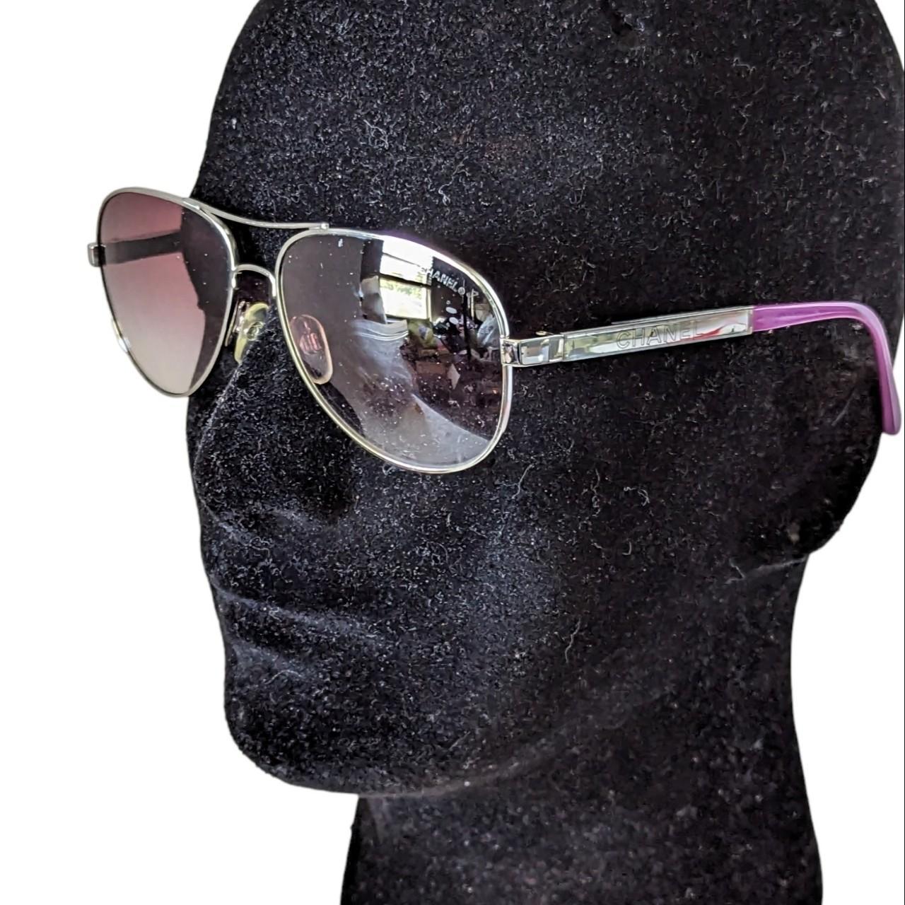 Vintage Chanel Aviator Sunglasses Purple Frame Pink - Depop