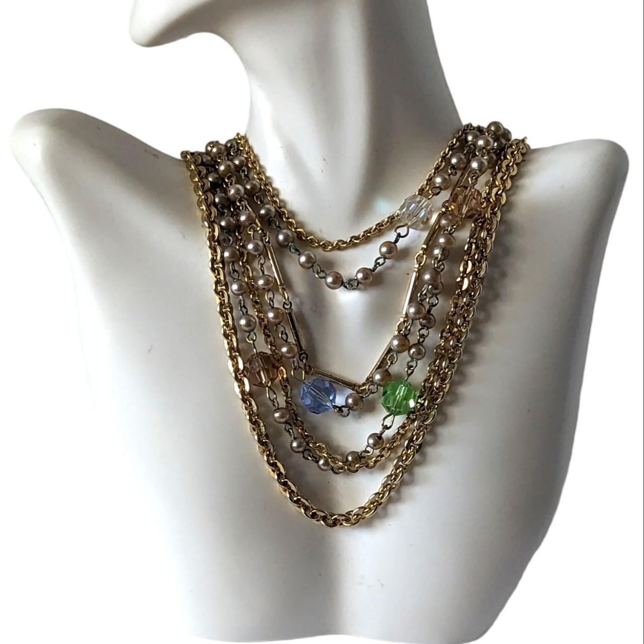 Vintage Rhinestone online Cascade Bib Necklace