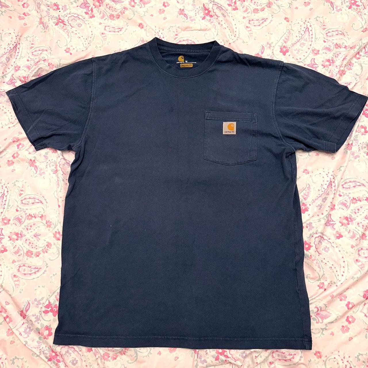 Carhartt original fit, dark blue T-shirt, some... - Depop