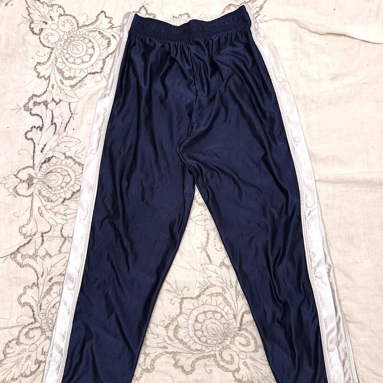 A4 prime navy blue and white breakaway track pants.... - Depop