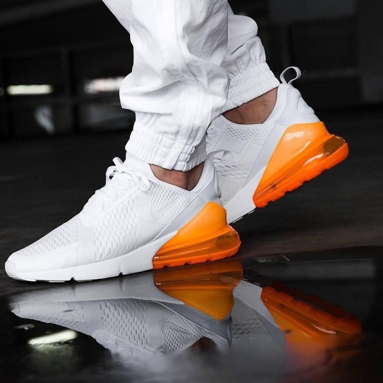 Nike Air Max 270 White Total Orange Size US. Depop