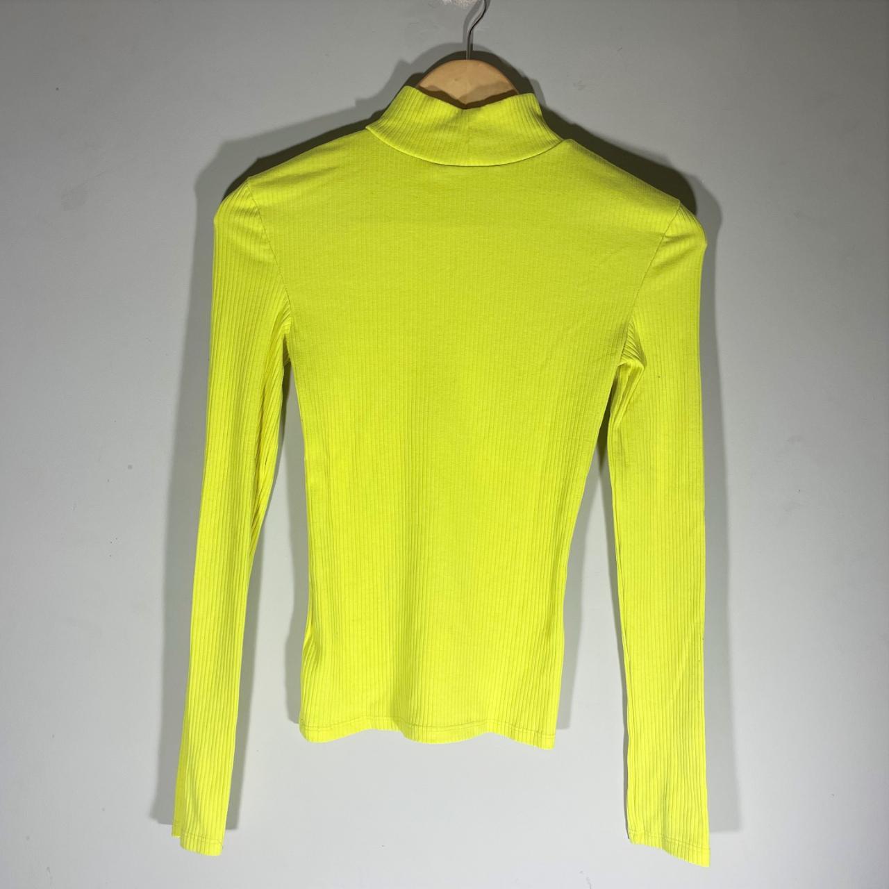 Bright yellow turtleneck shirt. A ribbed-style... - Depop