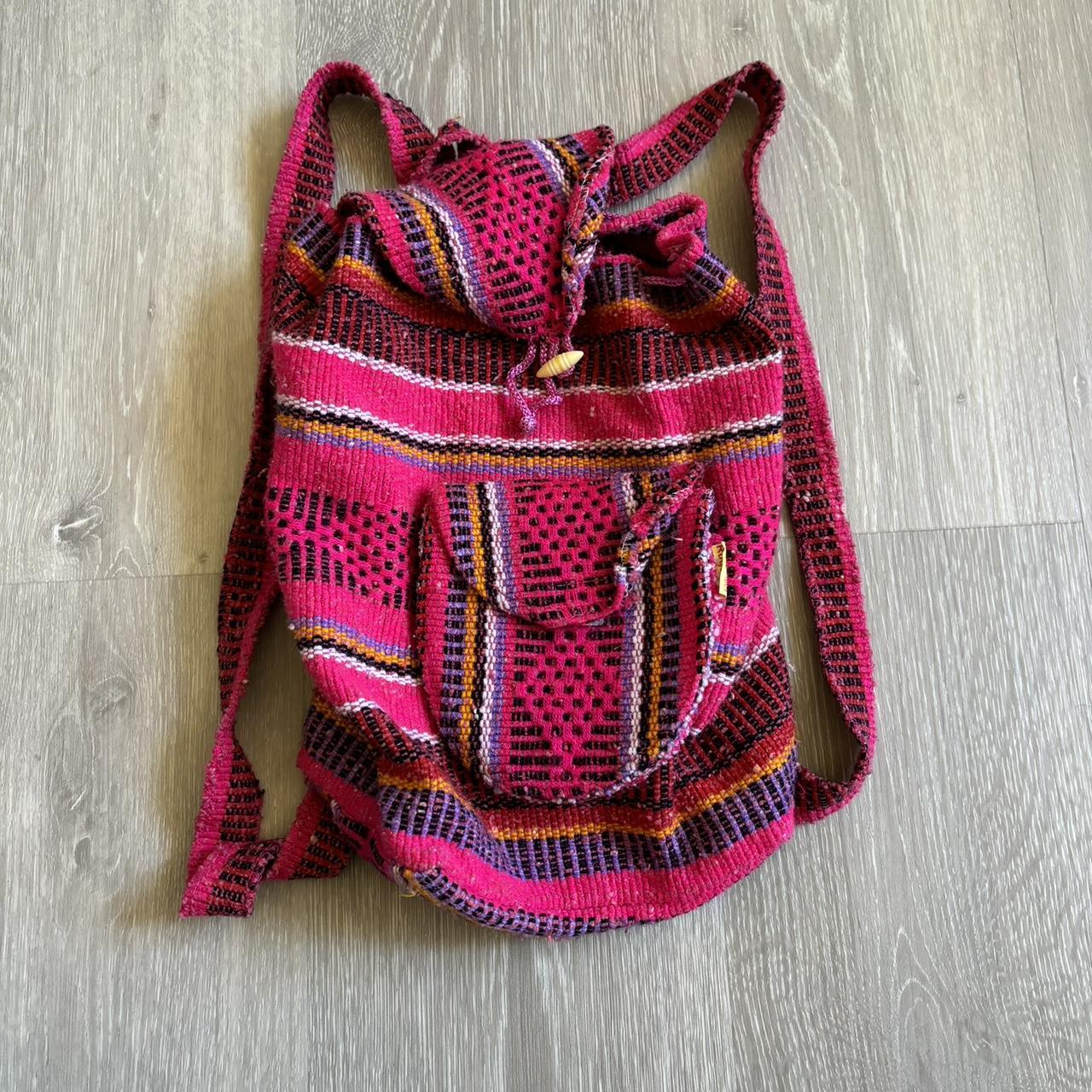 Mexican hand woven backpack best sale